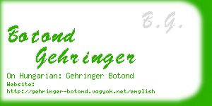 botond gehringer business card